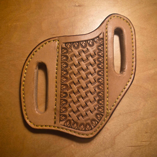 Pancake Knife Sheath - Basket Stamped