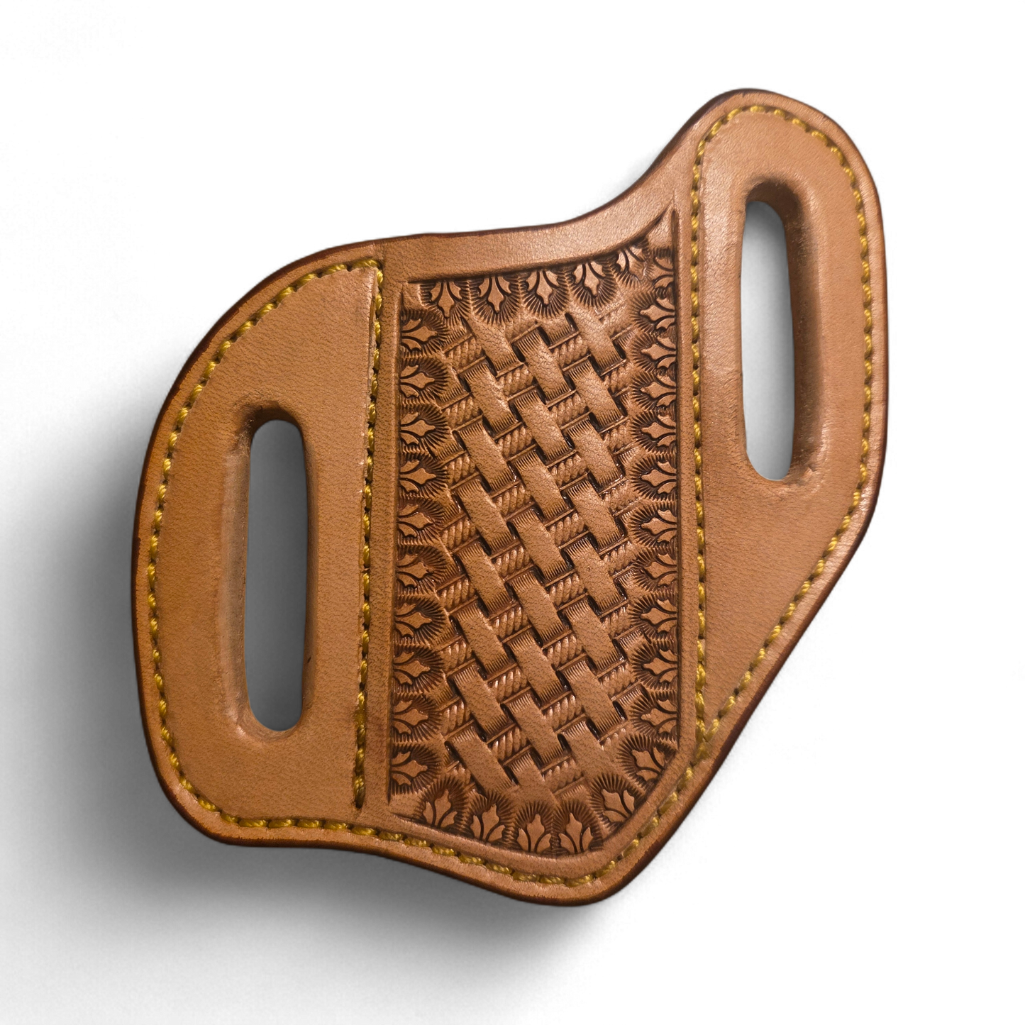 Pancake Knife Sheath - Basket Stamped