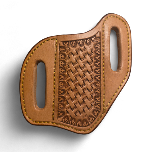 Pancake Knife Sheath - Basket Stamped