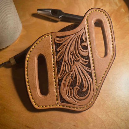 Pancake Knife Sheath - Floral Tooled